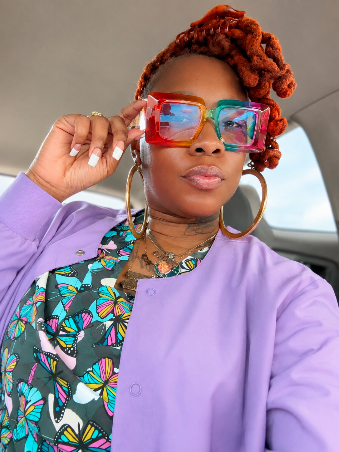 POP N SCRUBS Lavender Medical Scrub Jacket