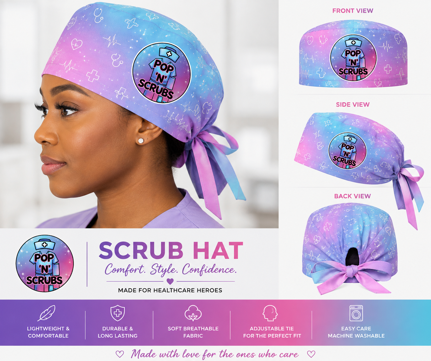 POP N SCRUBS Signature Scrub Hat