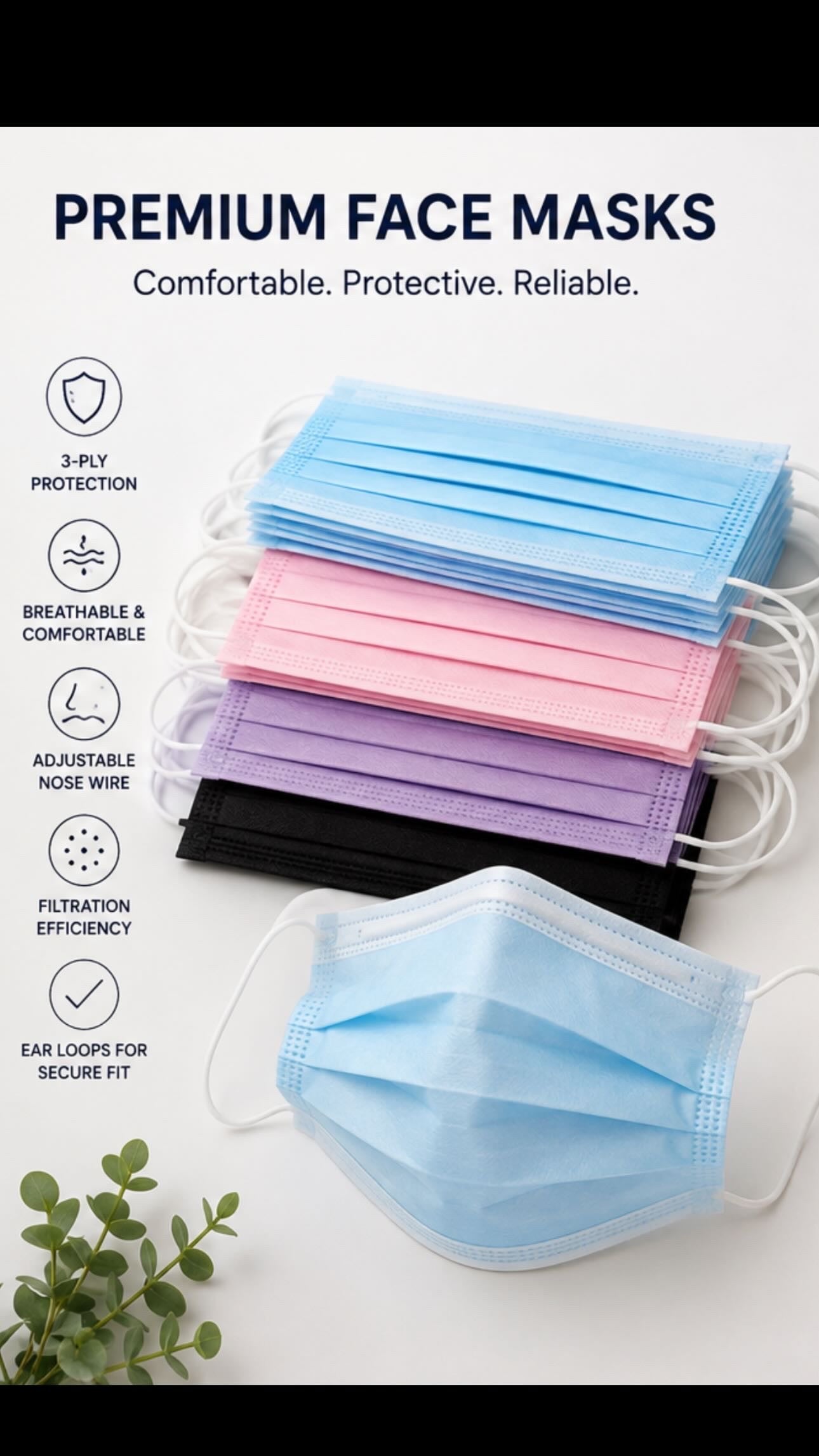 Pop N Scrubs 3-Ply Disposable Face Masks