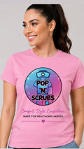 Pop N Scrubs Signature Logo T-Shirt – Pink