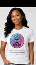 Pop N Scrubs Signature Logo T-Shirt – White