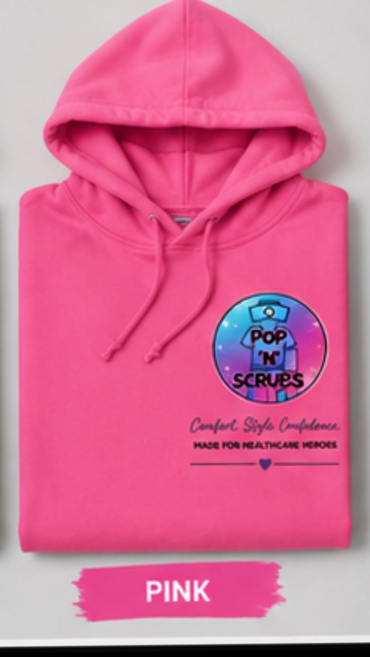 Pop N Scrubs Signature Logo Hoodie – Pink
