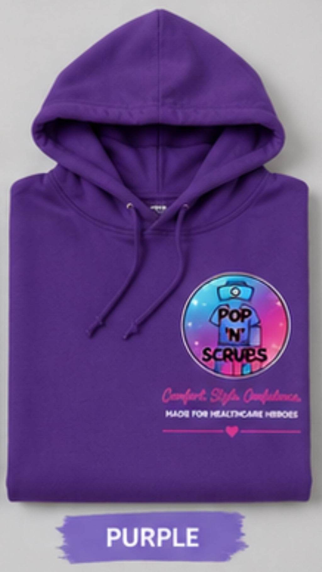 Pop N Scrubs Signature Logo Hoodie – Purple