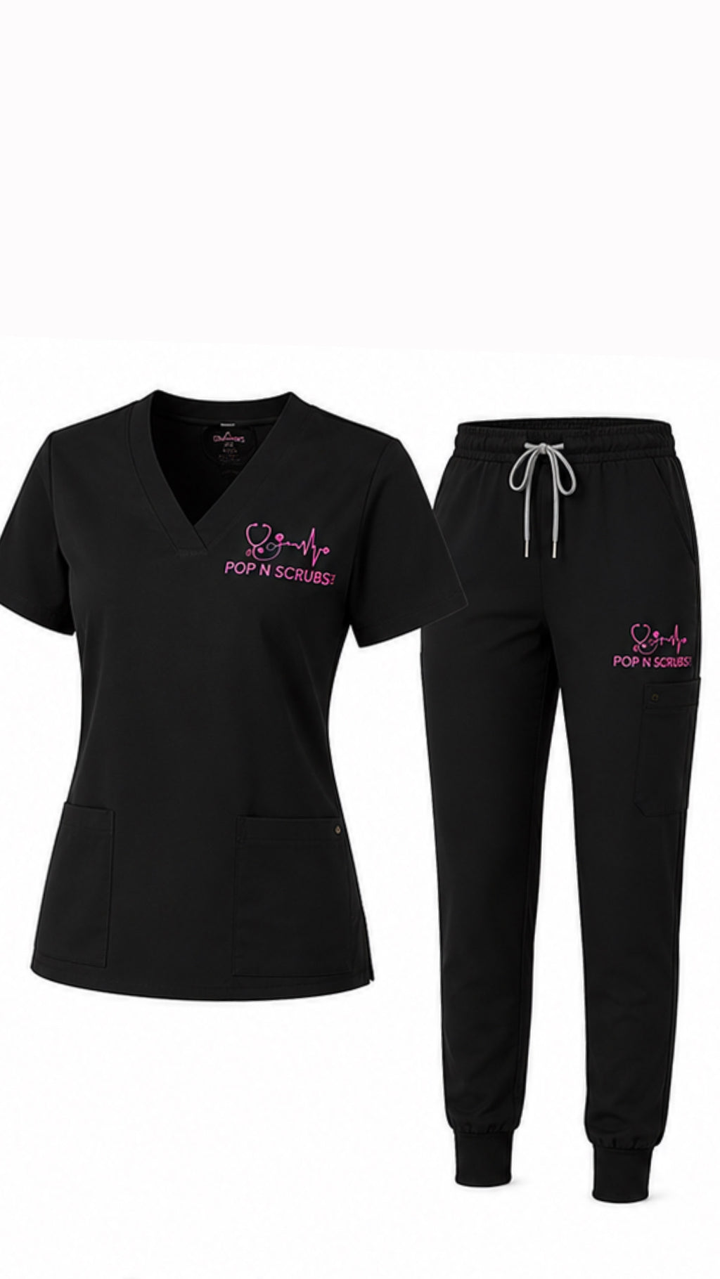 Pop N Scrubs Signature Scrub Set – Black
