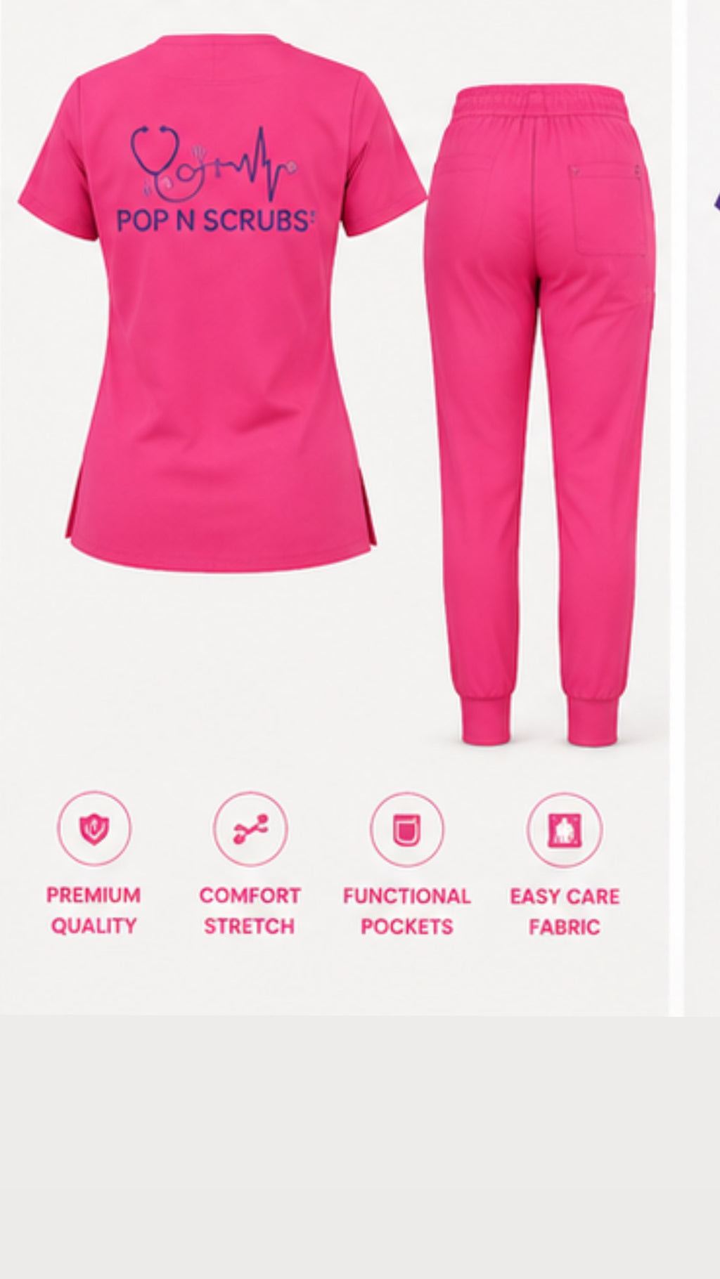 Pop N Scrubs Signature Scrub Set – Pink