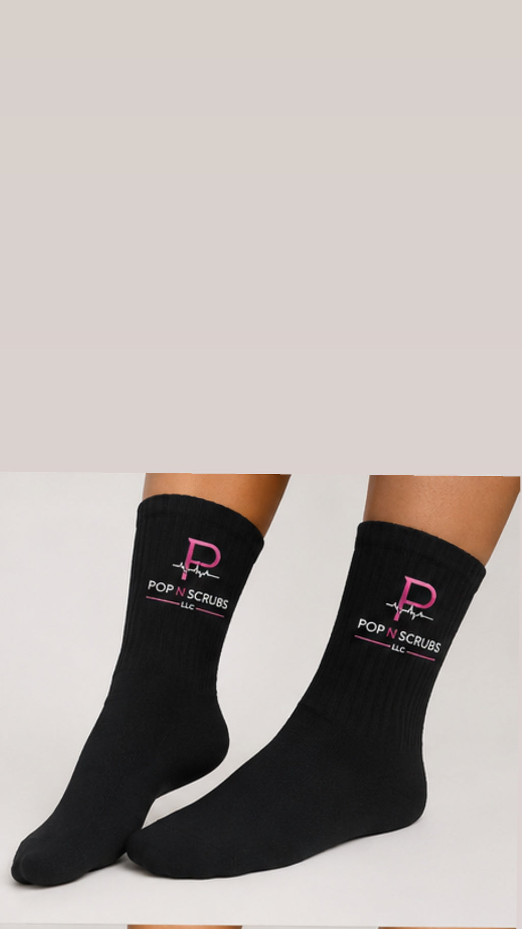 Pop N Scrubs Signature Crew Socks