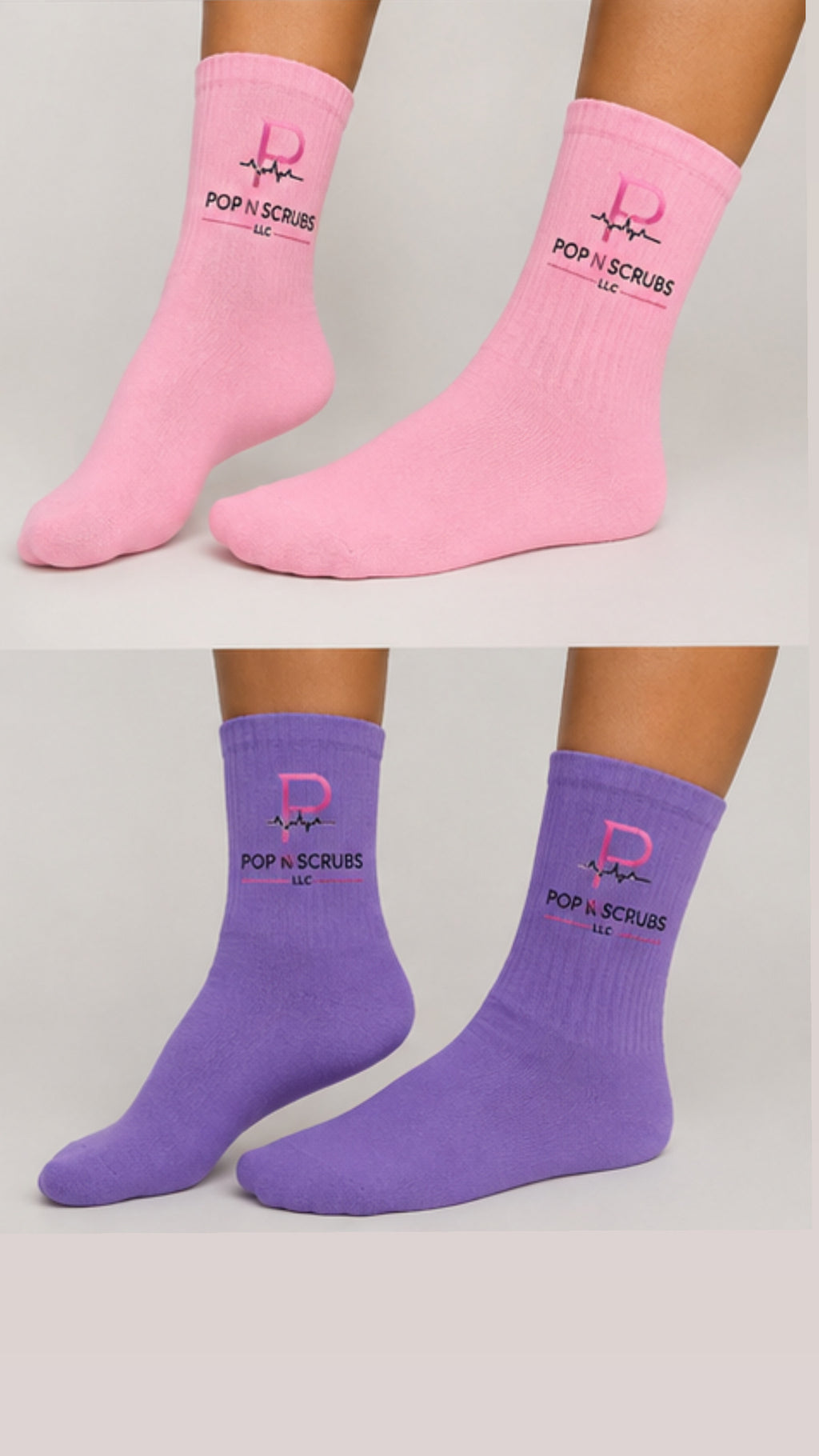 Pop N Scrubs Signature Crew Socks