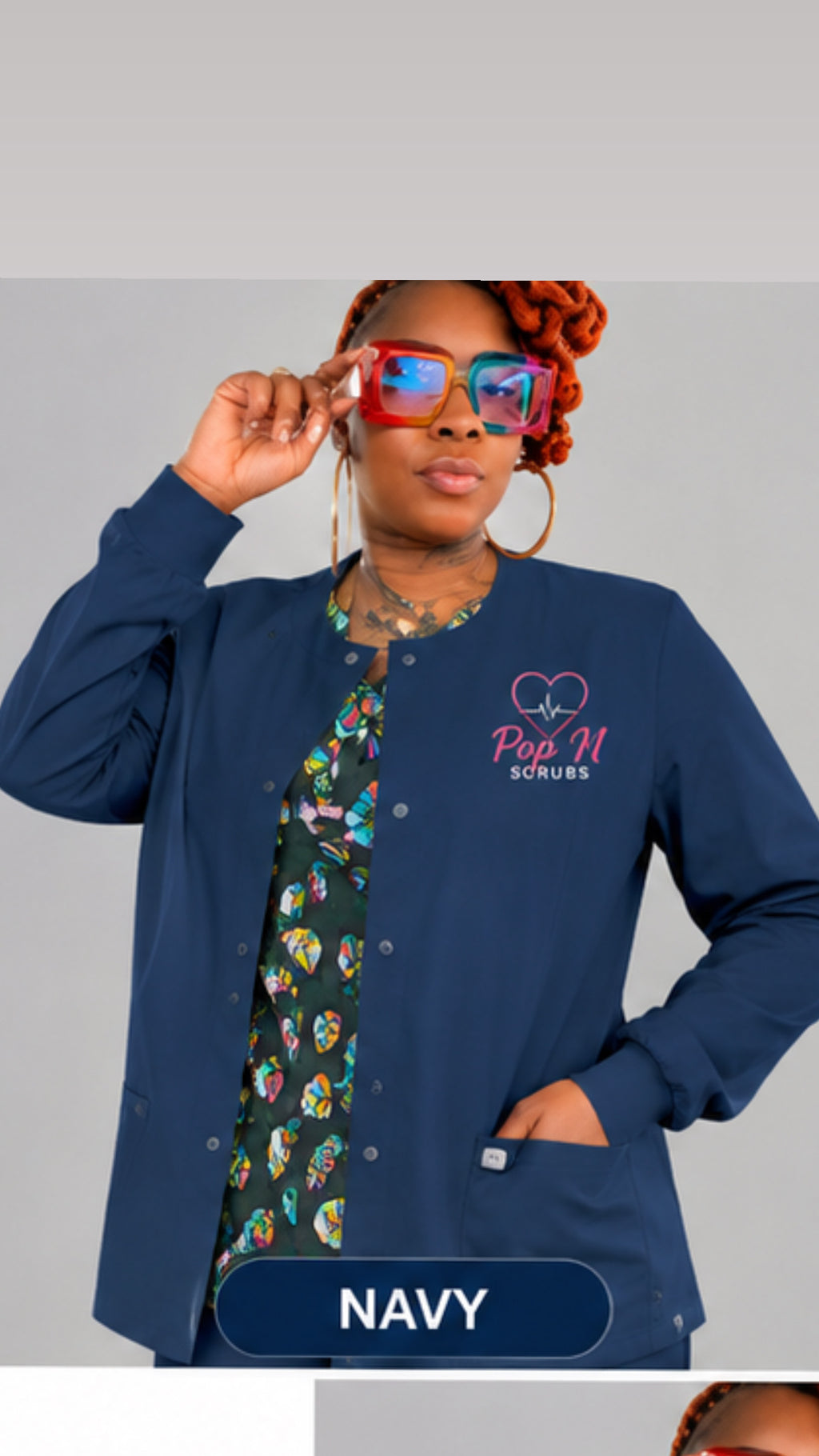 POP N SCRUBS Medical Scrub Jacket