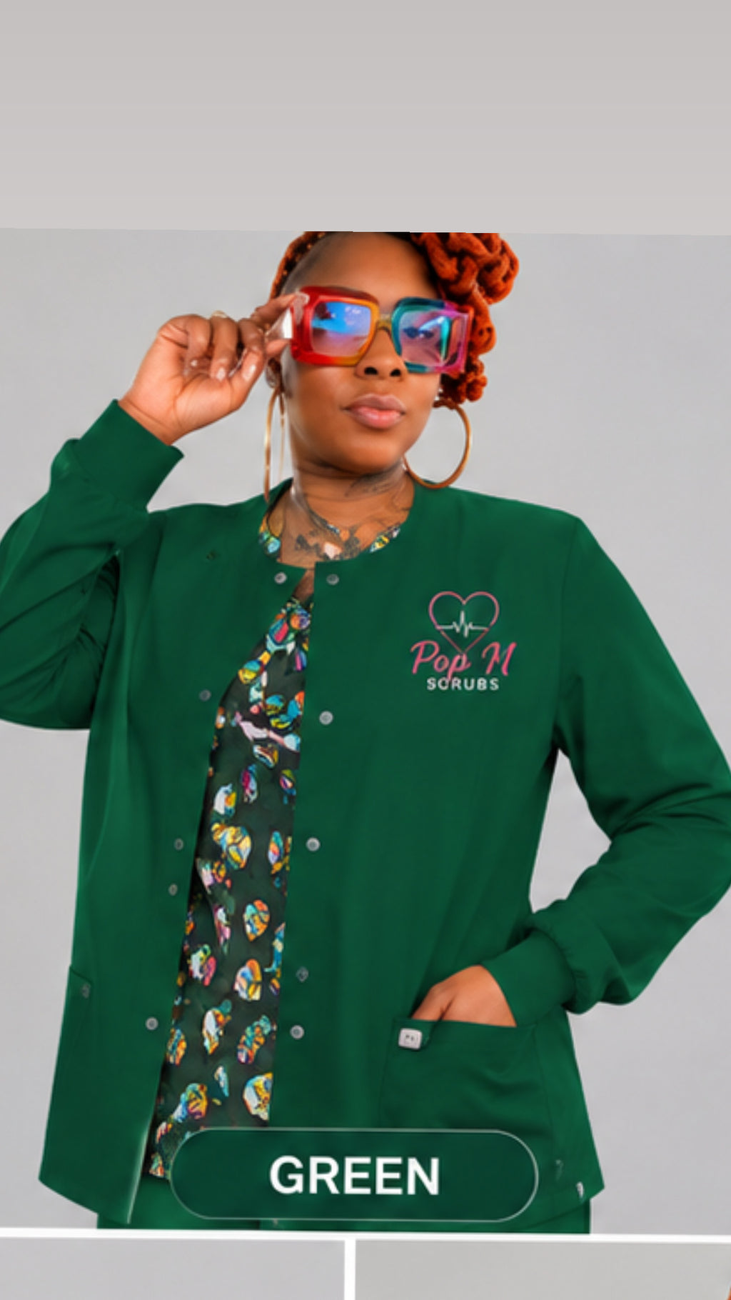 POP N SCRUBS Medical Scrub Jacket