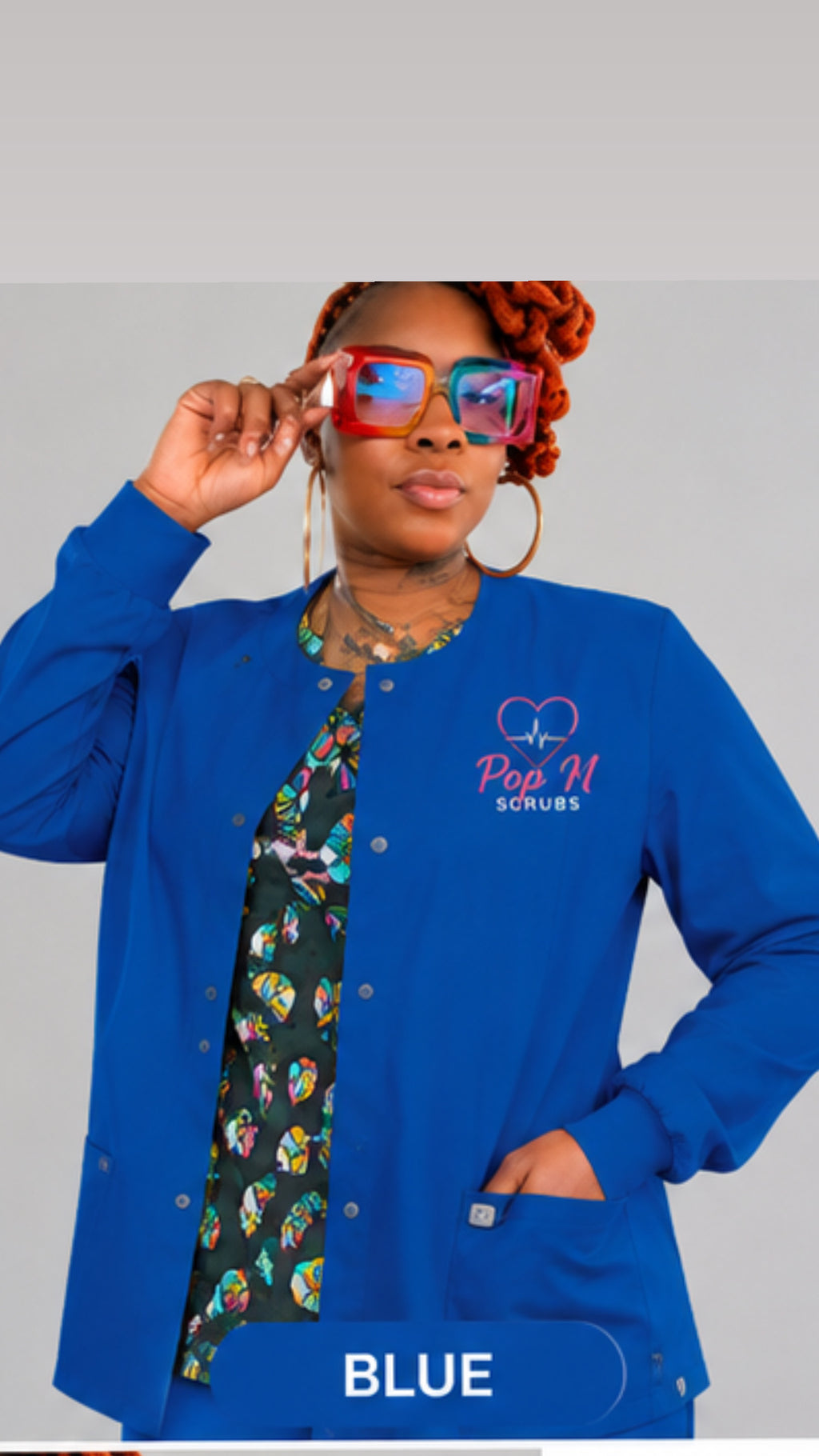 POP N SCRUBS Medical Scrub Jacket