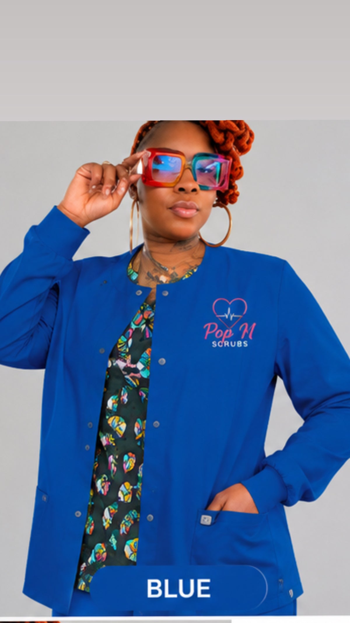 POP N SCRUBS Medical Scrub Jacket