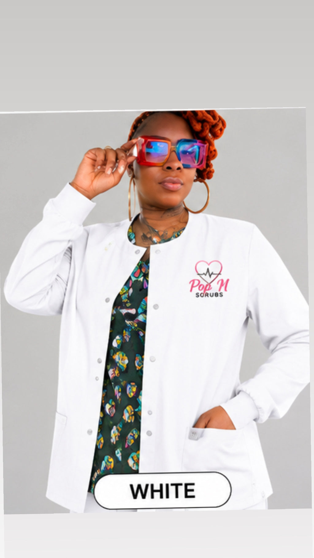 POP N SCRUBS Medical Scrub Jacket