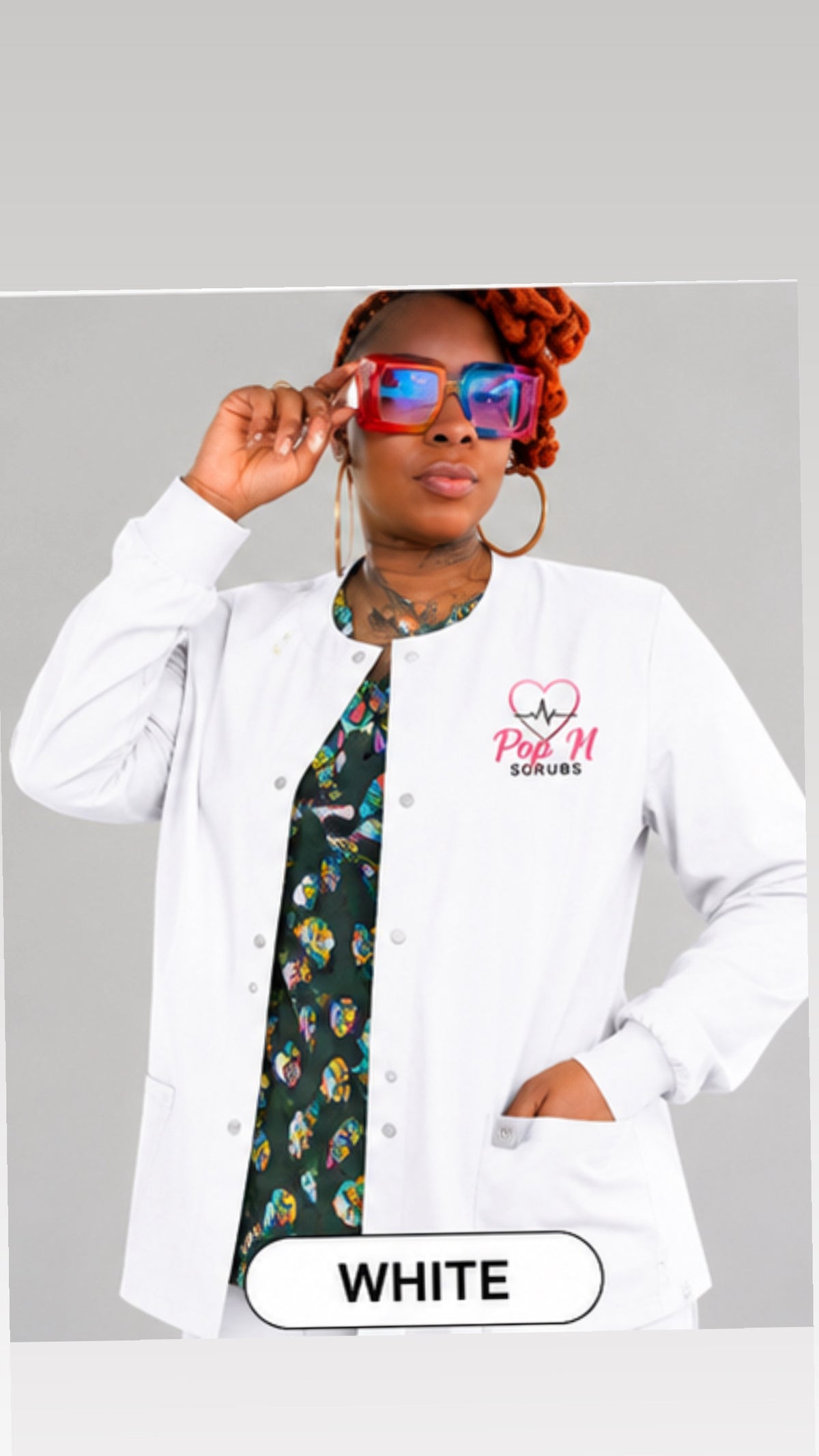 POP N SCRUBS Medical Scrub Jacket