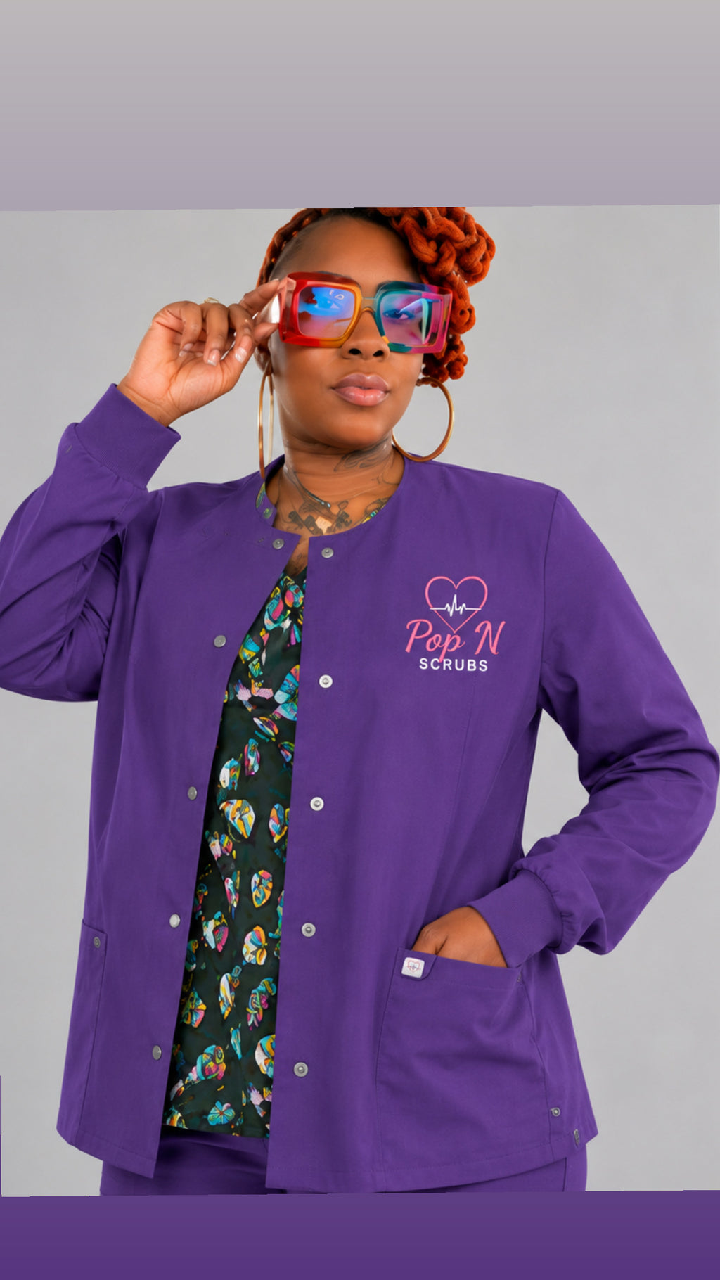 POP N SCRUBS Medical Scrub Jacket