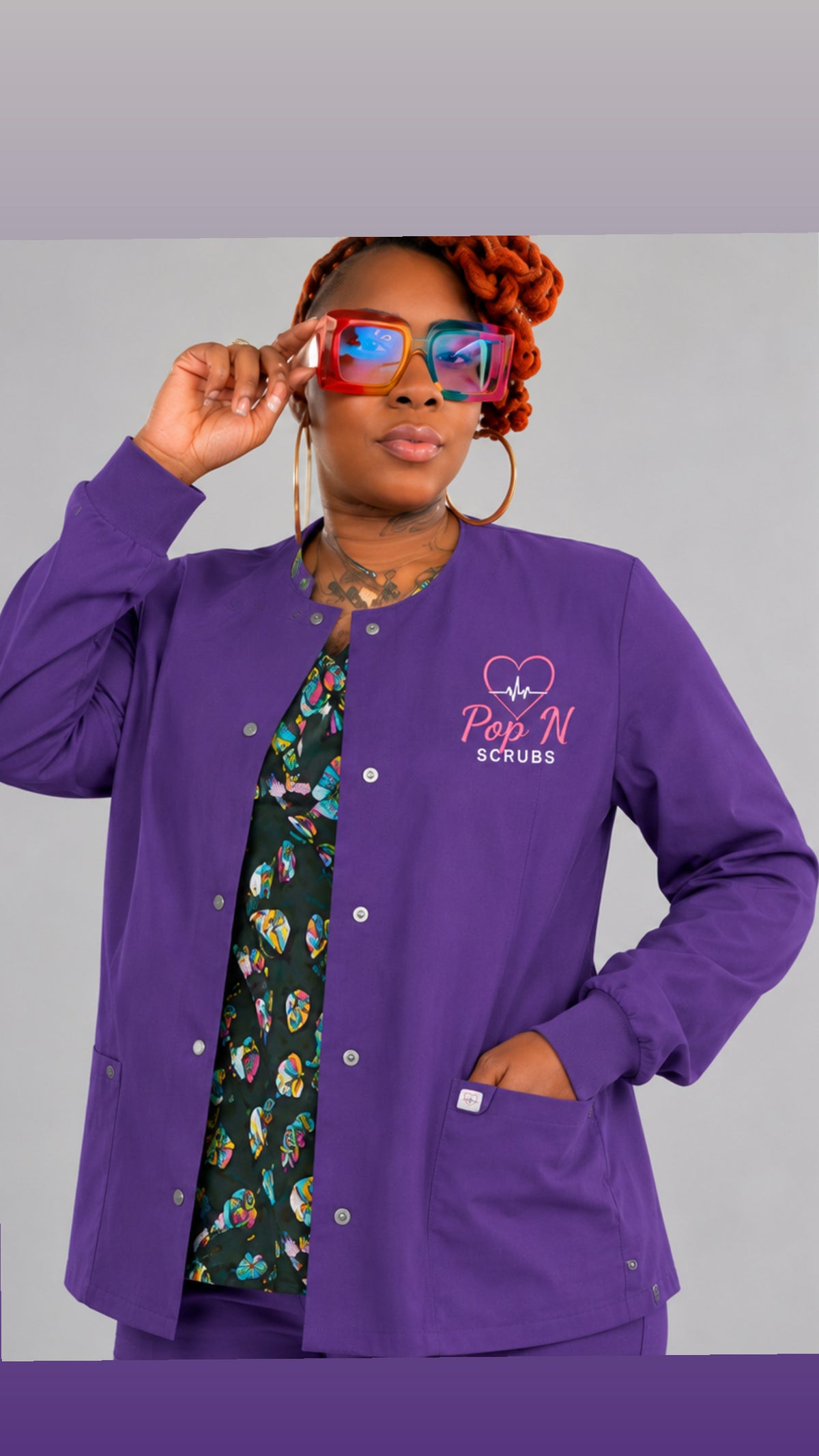 POP N SCRUBS Medical Scrub Jacket