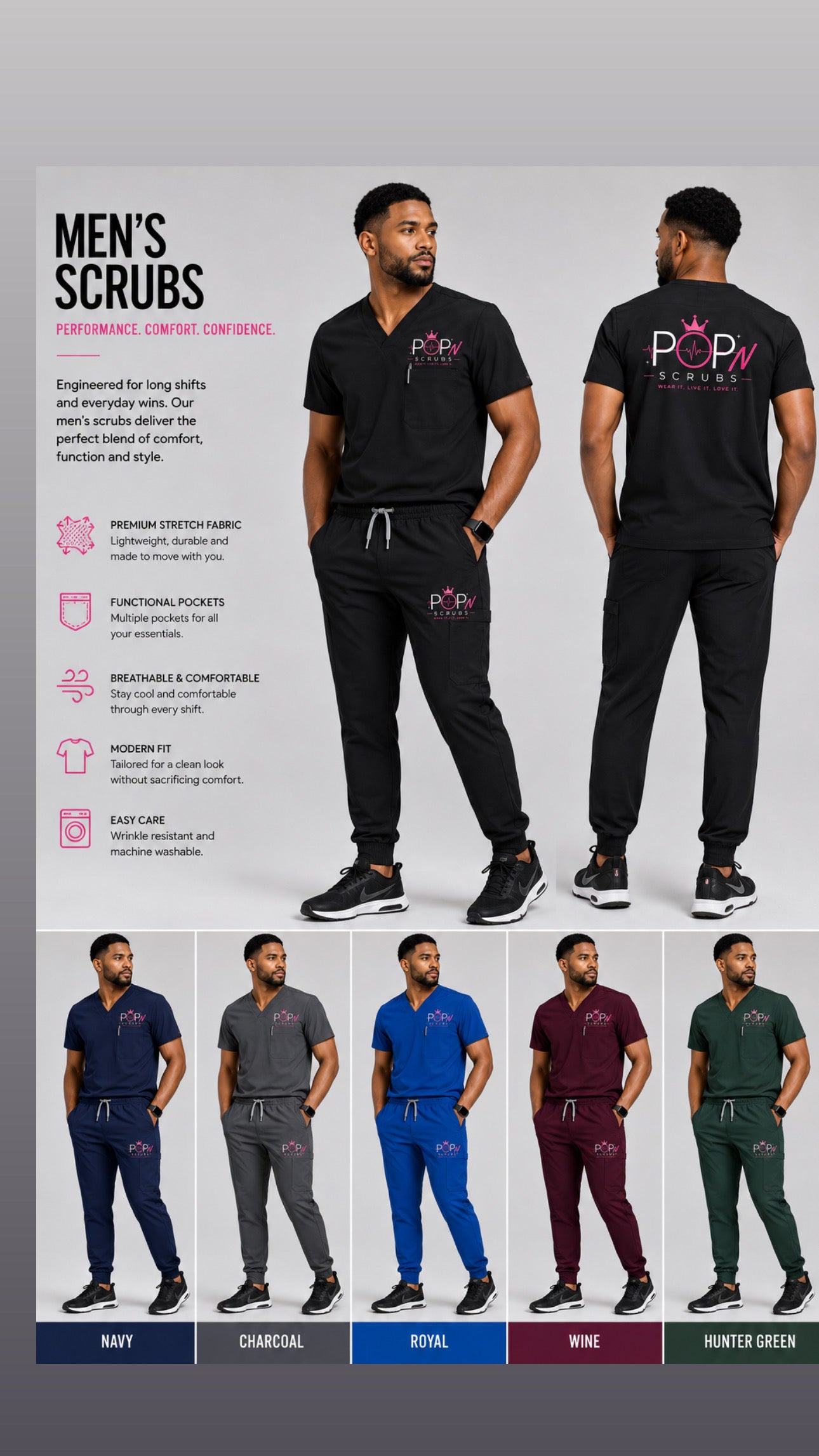 MEN’S POP N SCRUBS COMING SOON!