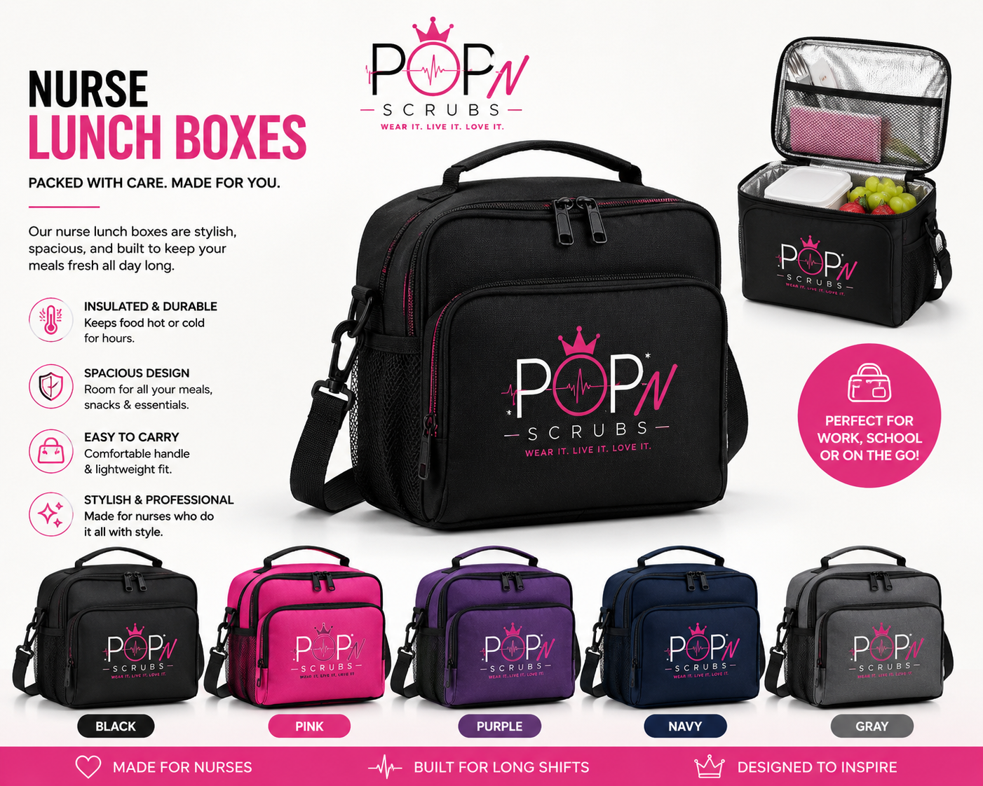POP N SCRUBS Nurse Lunch Boxes

COMING SOON! 🎒